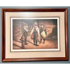 Large 1987 Vintage “Territorial Rights“ Jim Daly 415/950 Framed Signed Art Print